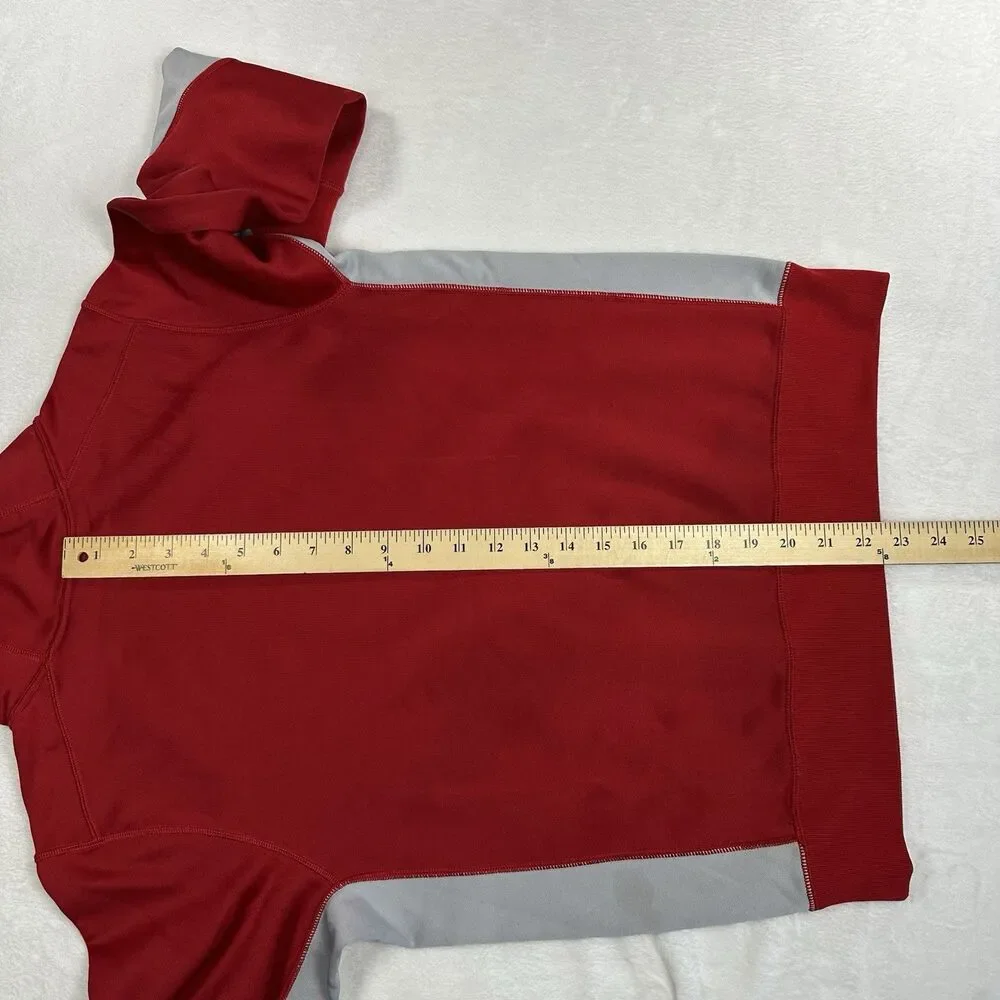 Nike Therma-FIT Football Hoodie Mens‎ XL Red Gray Pullover Sweatshirt Athletic